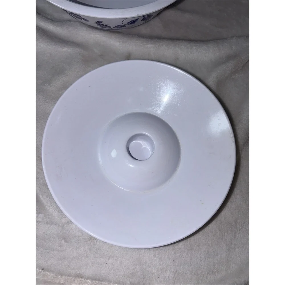 Thunder Group Tar Hong 8010 BL Melamine Serving Bowl Lid Blue White Floral EUC